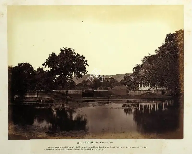 Eugene Clutterbuck Impey (Photographer), Rajgurh - The Fort and Tank, Antiquarian Photograph