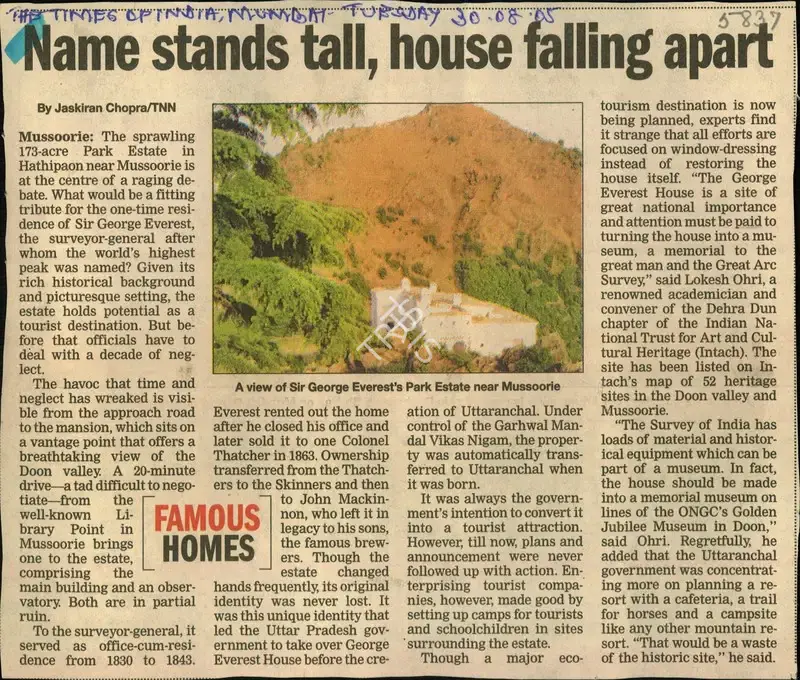 Jaskiran Chopra (Reporter), Name Stands Tall, House Falling Apart, 2005, Newspaper Clipping