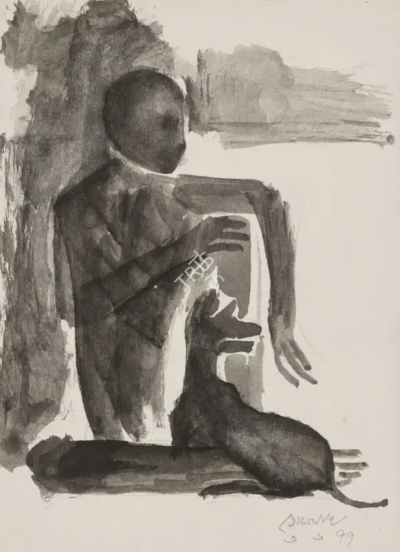 Somnath Hore (Artist), Untitled, 1977, Drawing