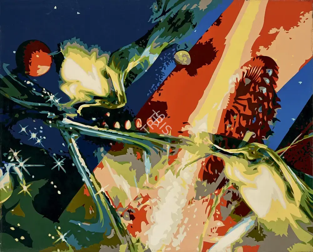 Suryakant Lokhande (Artist), Hiranya Garbha (Golden Embryo) Space Series 2, Painting