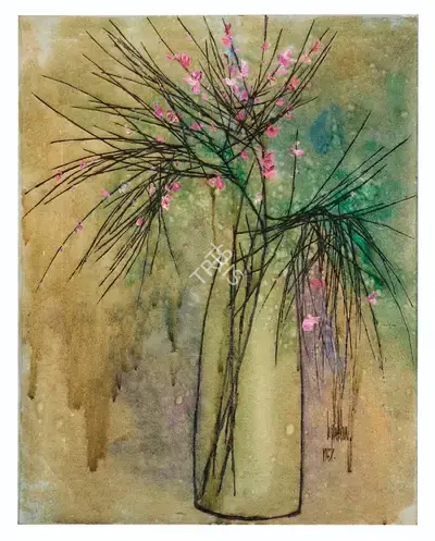 B. Prabha (Artist), Untitled (Bahar Blossom), 1967, Painting