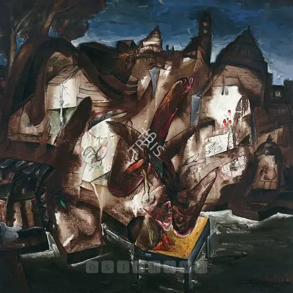 Manu Parekh (Artist), Benaras Landscape I, 1993, Painting