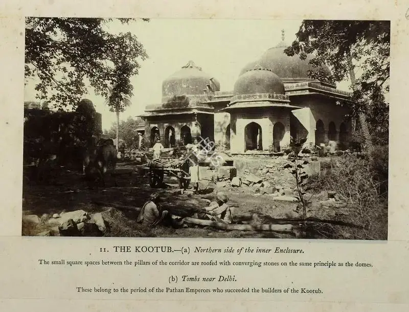 Eugene Clutterbuck Impey (Photographer), The Kootub - Tombs near Delhi, Antiquarian Photograph