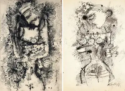 M. Senathipathi (Artist), Lovers Series, 1970, Drawing