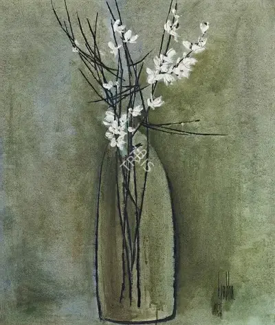 B. Prabha (Artist), Untitled (Cherry Blossom), 1967, Painting