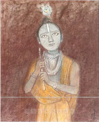 Ganesh Pyne (Artist), Krishna, 2000, Painting
