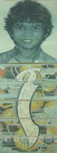 Reena Saini (Artist), Boy - Sword Swallower, 2006, Painting