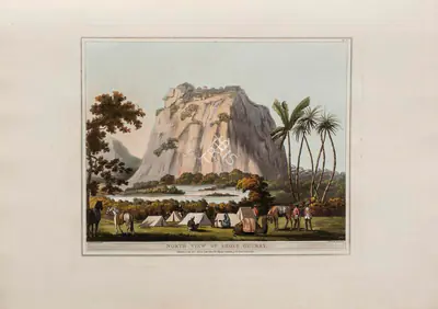 Harraden (Printmaker), North view of Shole Ghurry, 1805, Aquatint