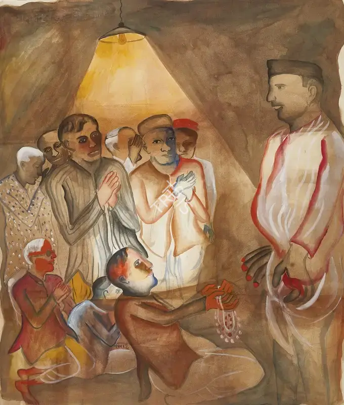 Khakhar, Bhupen (Artist). We Request Thou to Give Us Two - We Only Have One, 1999 | Painting, Pu.Mum/25.09.25, 2025 · Pundole