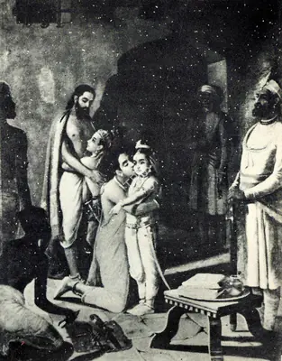 Raja Ravi Varma (Artist), Krishna Liberating His Parents, 1905, Graphic Art