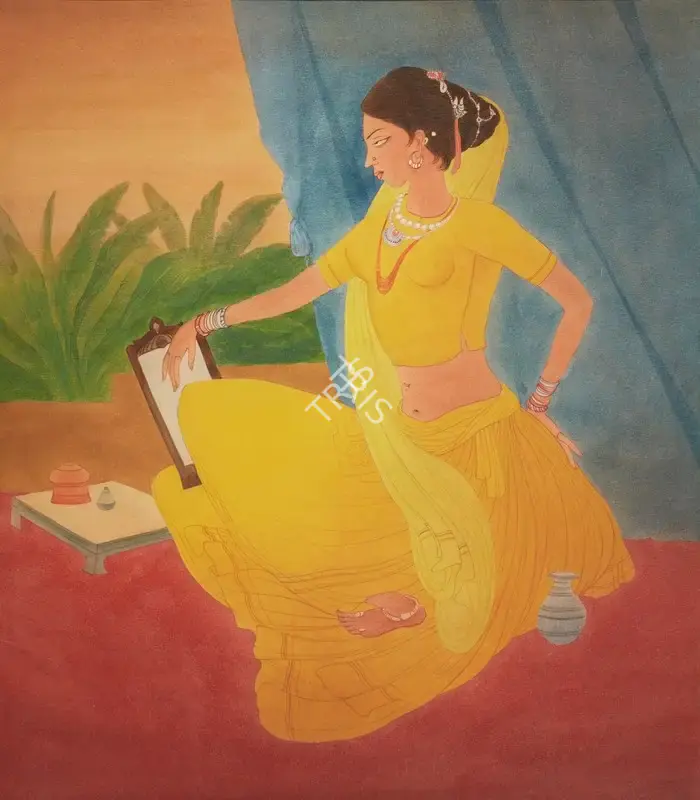 Chughtai, M.A.R. (Artist). Untitled (Woman at her Toilette), c.1970 | Painting, So.Lon/18.10.16, 2016 · Sotheby's
