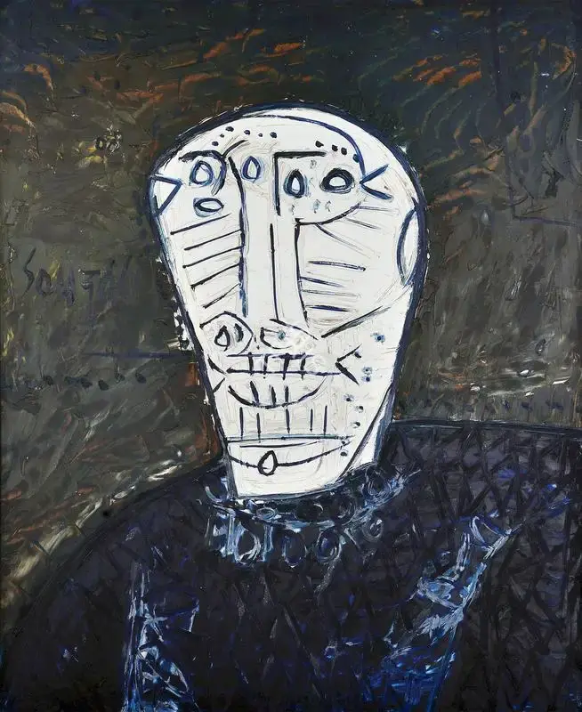 F.N. Souza (Artist), Head, 1961, Painting