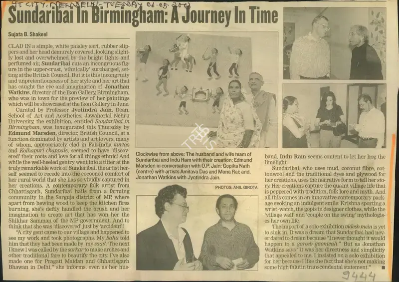 Sujata B. Shakeel (Reporter), Sundaribai In Birmingham: A Journey In Time, 2003, Newspaper Clipping