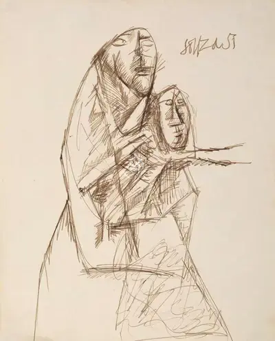 F.N. Souza (Artist), Untitled, 1951, Drawing