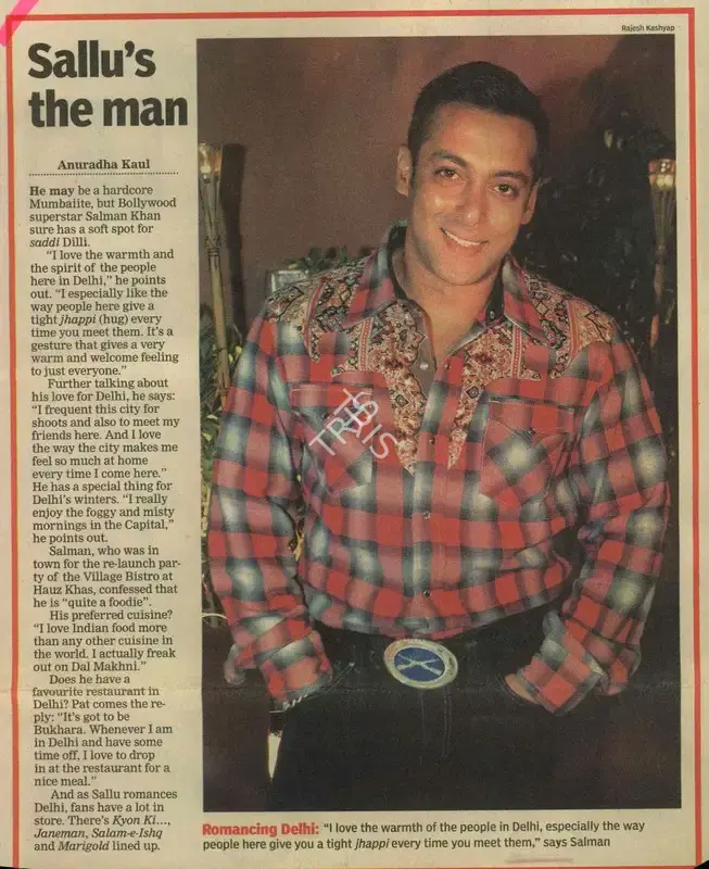 Anuradha Kaul (Reporter), Sallu's The Man, 2005, Newspaper Clipping