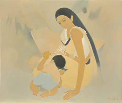 Bendre, N.S. (Artist). Untitled, 1974 | Painting, AG.Onl/12.12.23, 2023 · Asta Guru