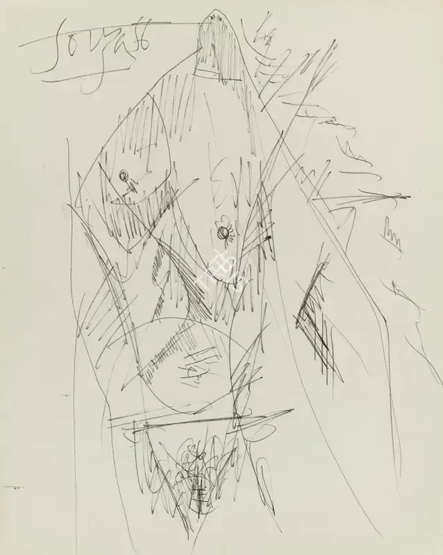 F.N. Souza (Artist), Untitled (Nude), 1956, Drawing