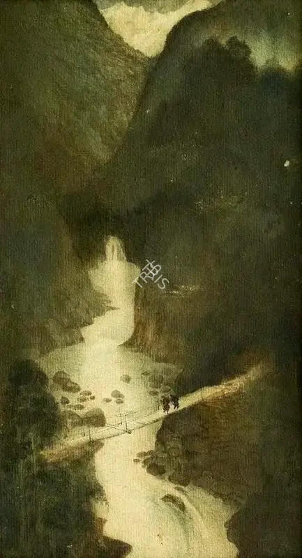Prosanto Roy (Artist), Waterfalls, 1952, Painting