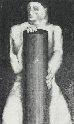 Sudhir Patwardhan (Artist), Man With Cylinder, 1976, Drawing