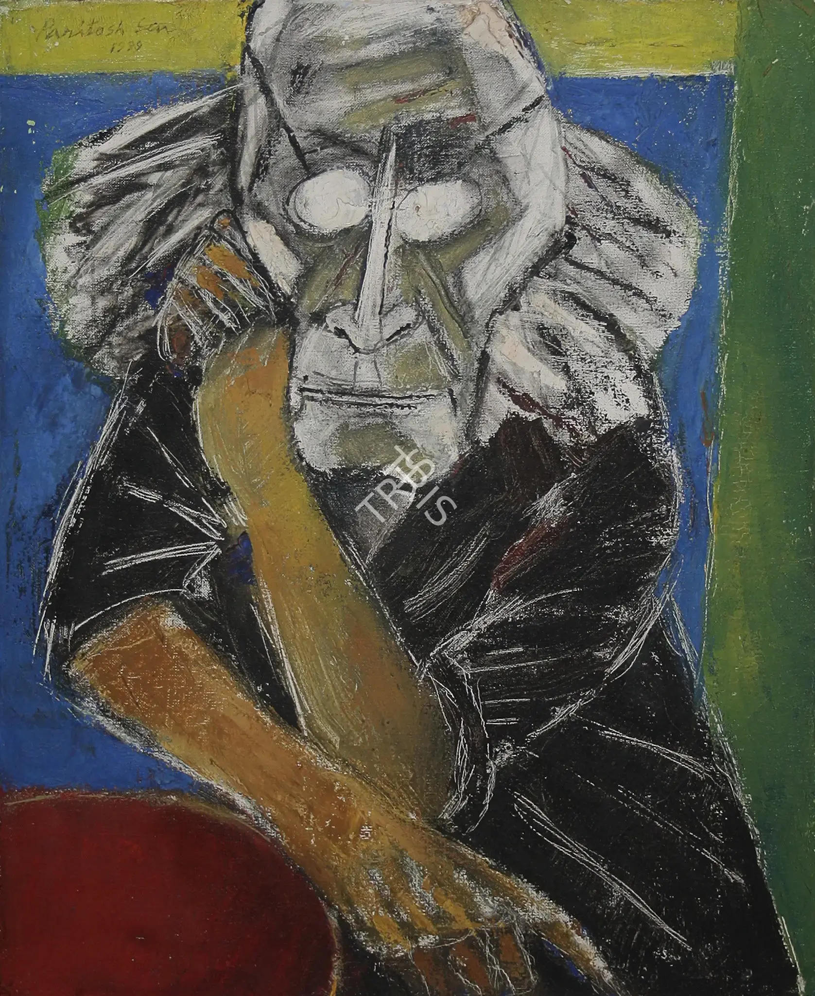 Paritosh Sen (Artist), Self Portrait, 1999, Painting