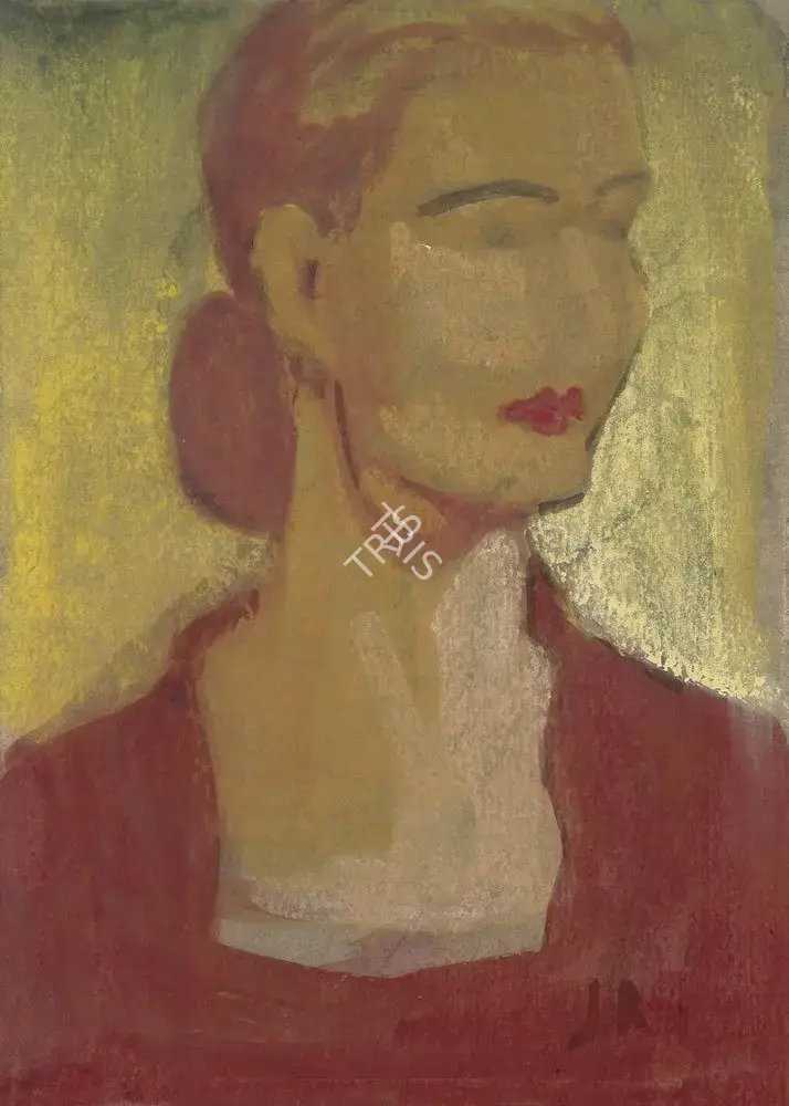 Jamini Roy (Artist), Untitled (Portrait of an European Lady), 1920, Painting