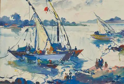 S.H. Raza (Artist), Untitled, 1946, Painting