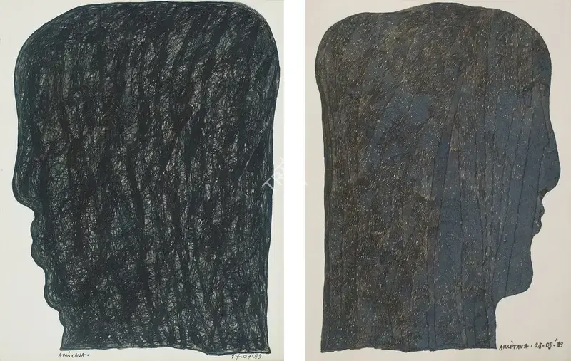 Amitava Das (Artist), Untitled; Untitled, 1989, Drawing