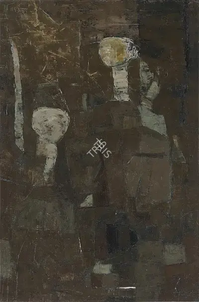 Ramkumar (Artist), Untitled (Couple), 1961, Painting