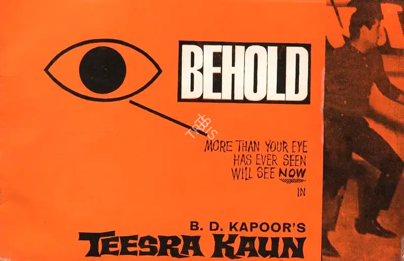 B.D. Kapoor (Producer), Teesra Kaun, 1965, Song-Synopsis Booklet