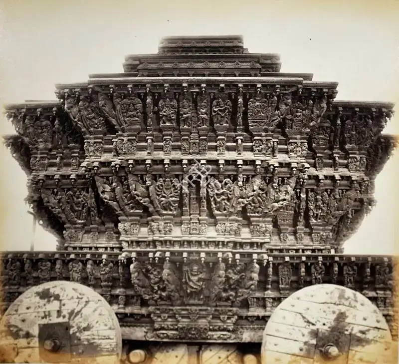 Edmund David Lyon (Photographer), Large Juggernaut Car, Streevelliputtoor, Antiquarian Photograph