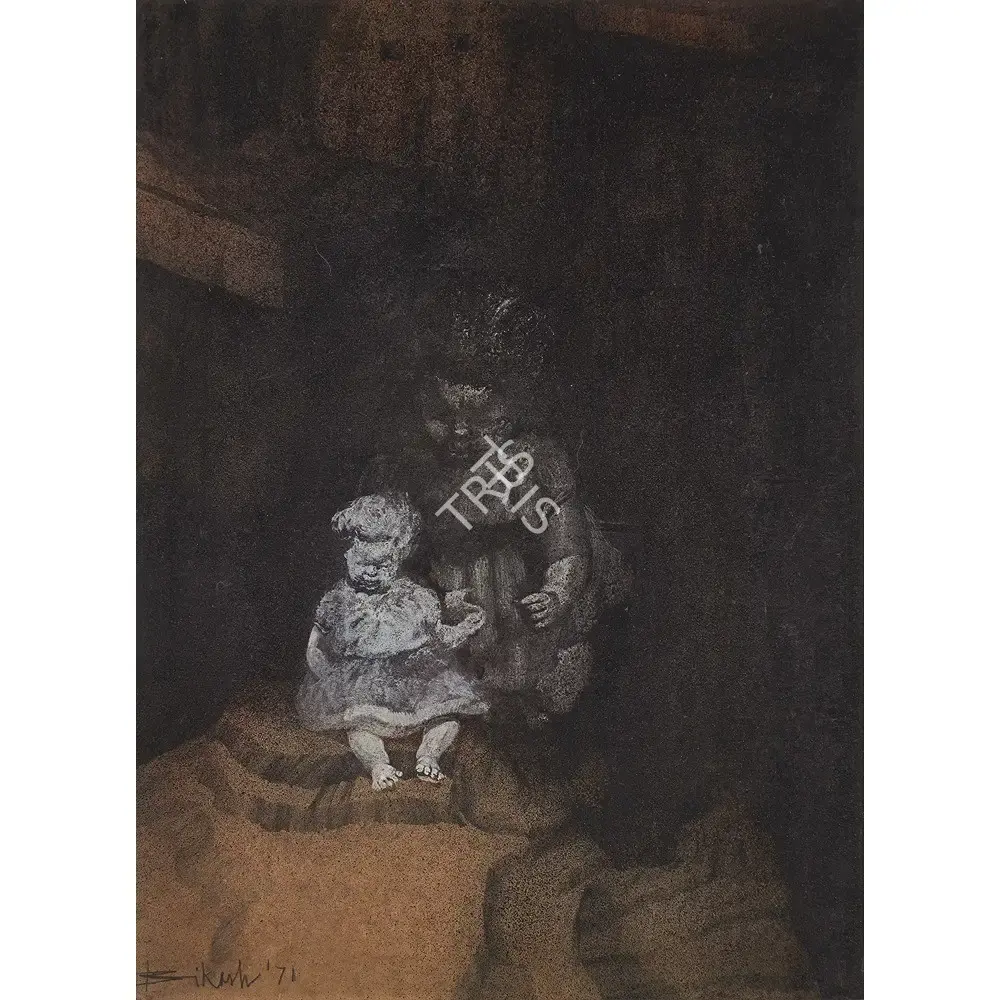 Bikash Bhattacharjee (Artist), The Doll 2, 1971, Painting