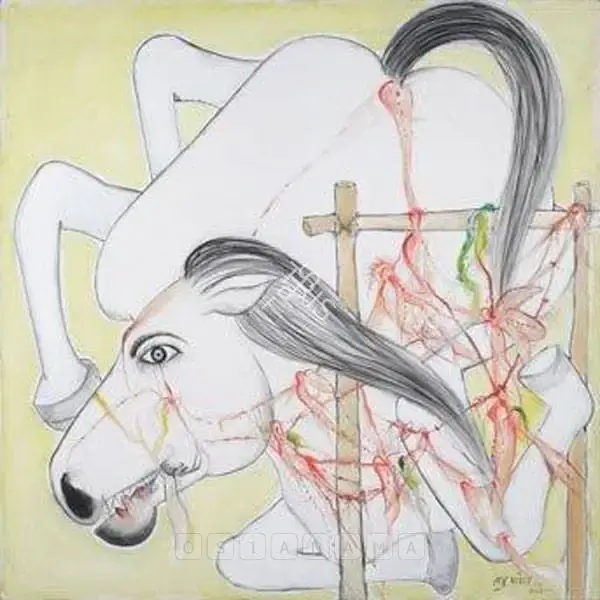 Manu Parekh (Artist), Falling Horse, 2004, Painting