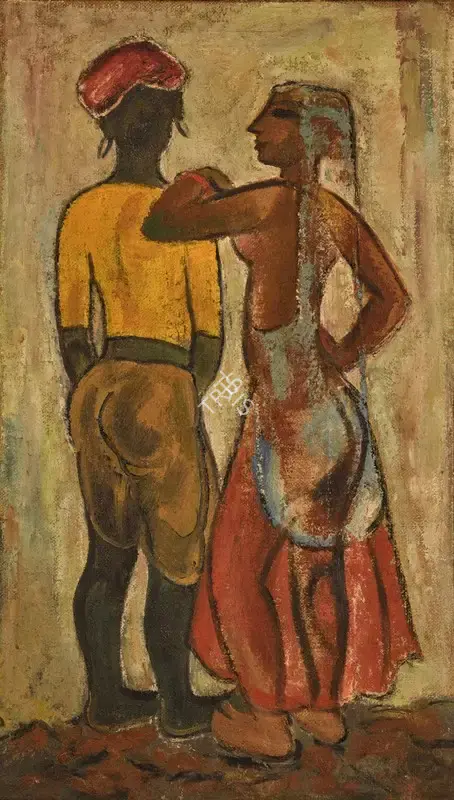 K.S.&nbsp;Kulkarni (Artist), Couple, Painting