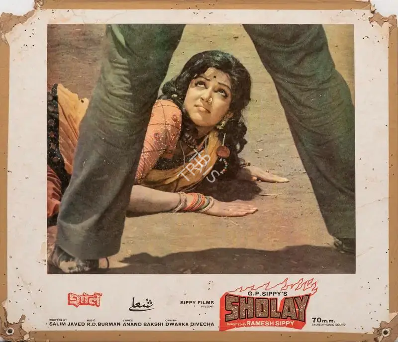 Dwarka Divecha (Cinematographer), Sholay, 1975, Photographic Still Mounted on Lobby Card