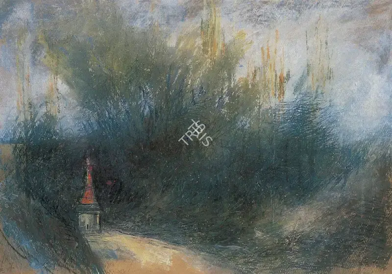 Gopal Ghose (Artist), Temple, 1958, Painting