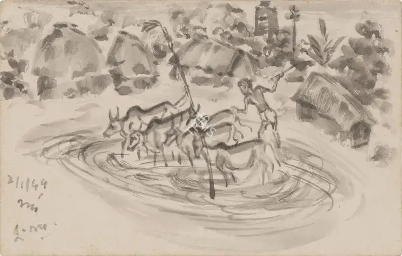 Nandalal Bose (Artist), Untitled, 1944, Painting