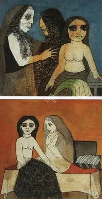 Badri Narayan (Artist), The Secret, 1993, Painting
