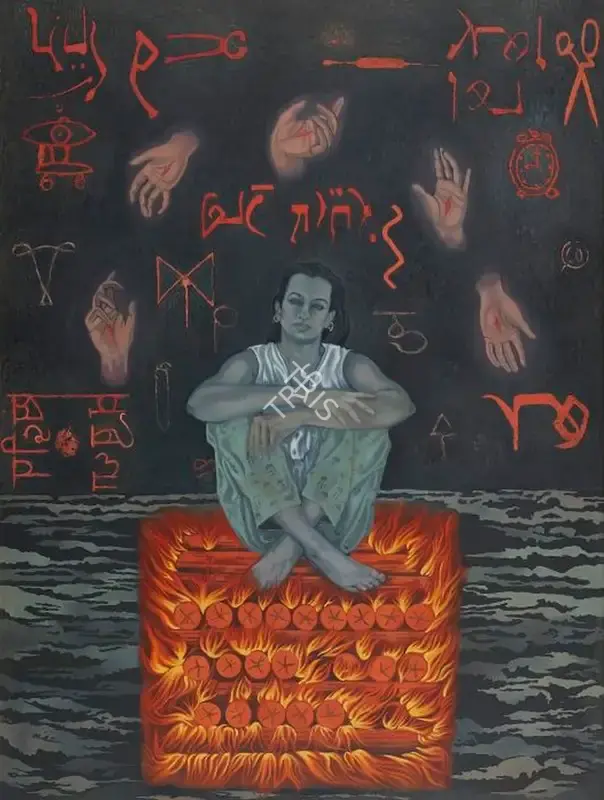 Thozhur, Vasudha (Artist). Untouchable, 2001-2002 | Painting, Sa.Mum/15.02.14, 2014 · Saffronart