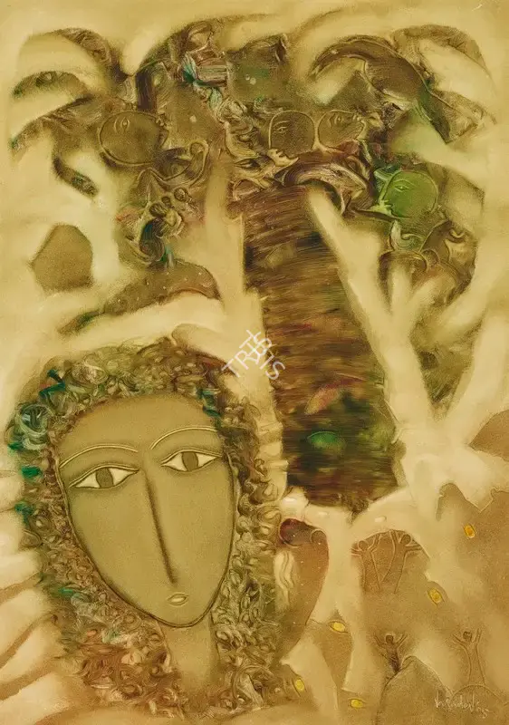 S.G. Vasudev (Artist), Tree Worshippers, 1995, Painting