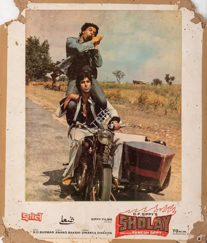 Dwarka Divecha (Cinematographer), Sholay, 1975, Photographic Still Mounted on Lobby Card
