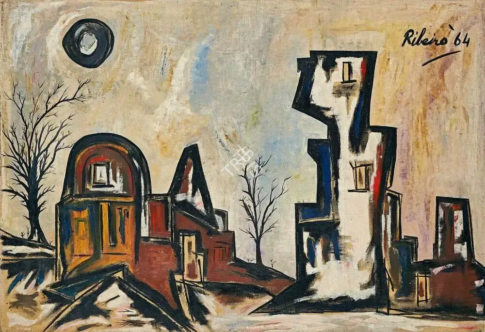 Lance Ribeiro (Artist), Untitled (Townscape), 1964, Painting