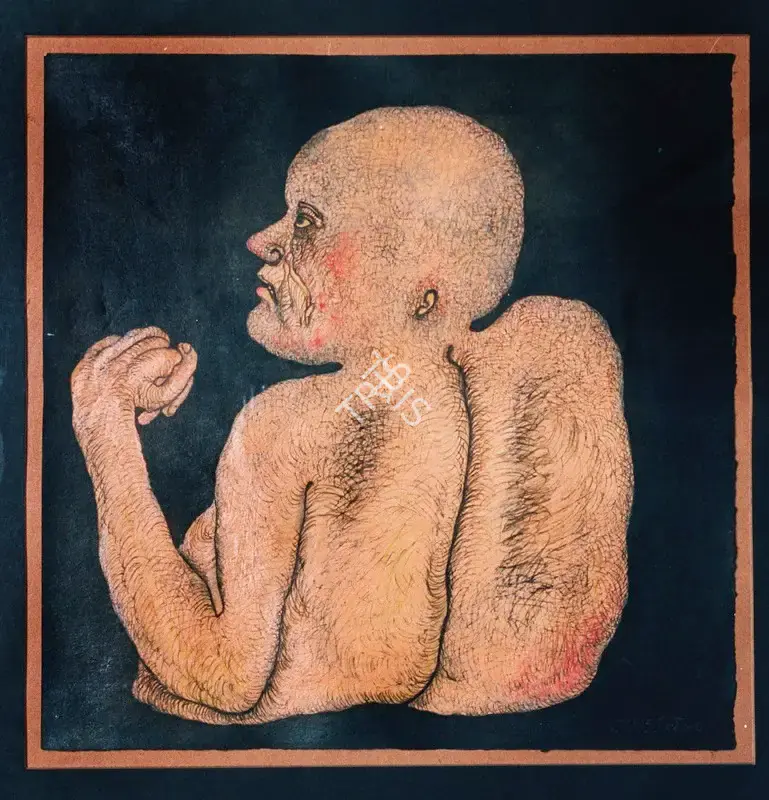 Jogen Chowdhury (Artist), The Man, 1980, Painting