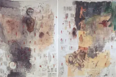 Nalini Malani (Artist), Excavated Images, Painting