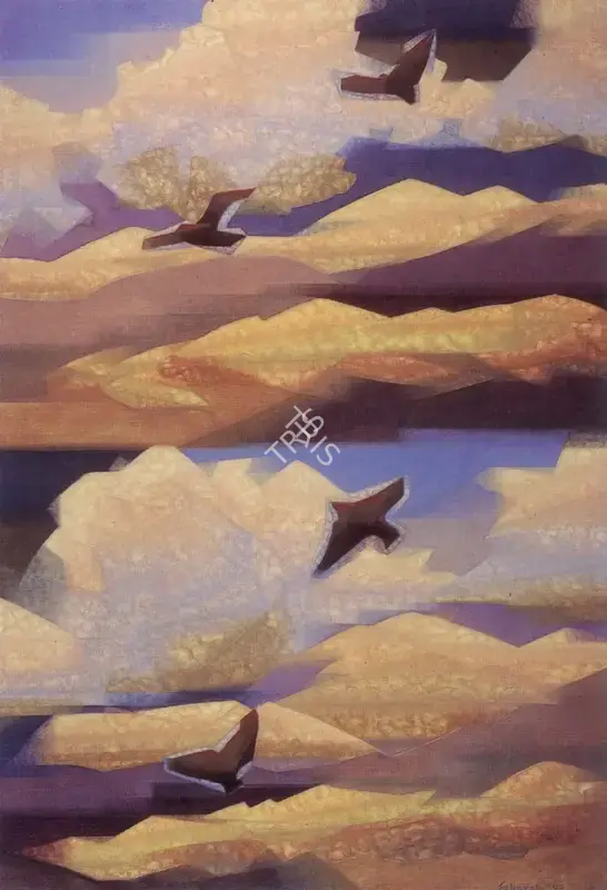 Sabavala, Jehangir (Artist). Kumaon Sky II. Oil on Canvas, 1993 | Pilgrim, Exile, Sorcerer | Painting | FineArts | 00182428