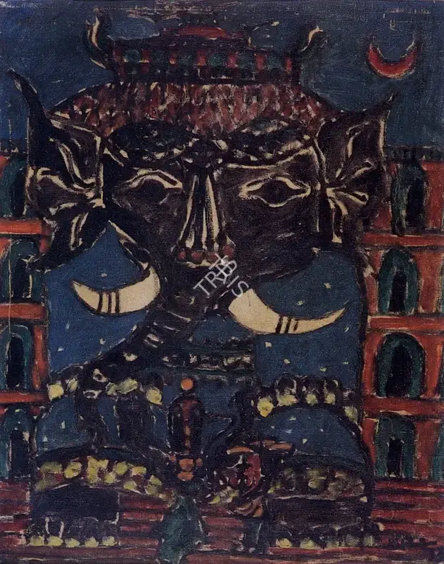 Ramanujam, K. (Artist). Ganesh, 1973 | Painting, So.NeY/12.06.95, 1995 · Sotheby's