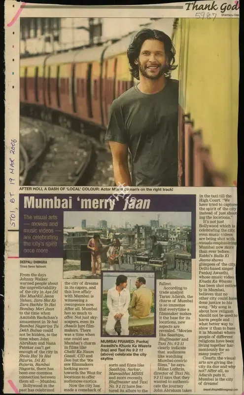 Deepali Dhingra (Reporter), Mumbai 'Merry' Jaan, 2006, Newspaper Clipping