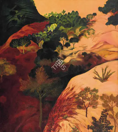 G.M. Sheikh (Artist), Beyond the Ridge, 1976, Painting