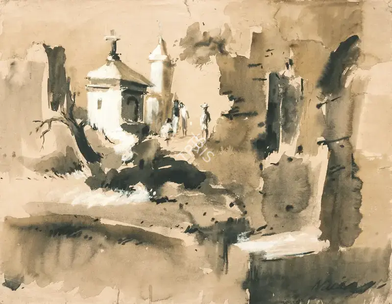 Nikhil Biswas (Artist), Untitled, 1949, Painting