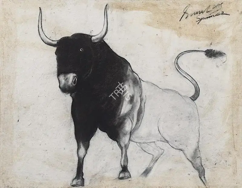 Sunil Das (Artist), (Spanish) Bull Series, 1962, Painting