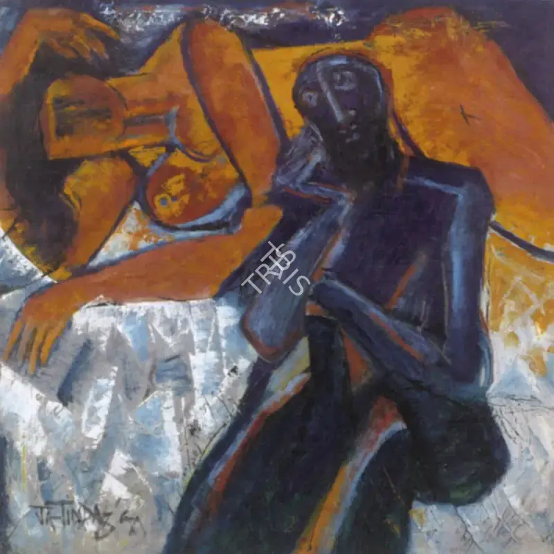 Das, Jatin (Artist). Man And Woman, n.d. | Painting, 2008 · Bonhams